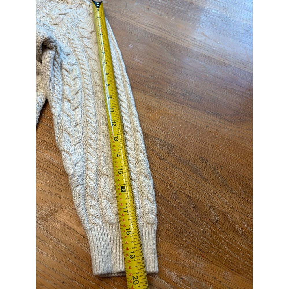 Vintage Y2K Abercrombie Fitch Cable Knit Crewneck Sweater S Cream Alpaca Blend - Picture 11 of 12